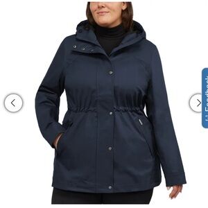 Hunter Women's Dark Blue Water resistant cotton smock jacket